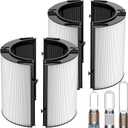 360 Combi Glass H13 Hepa + Activated Carbon Filter Compatible with Dyson TP07 TP10 TP06 HP06 TP04 HP04 PH02 PH01 PH03 PH04 HP09 TP09 HP07 HP10 Air Purifier, 2-in-1 Replacement Filters, 2 Pack