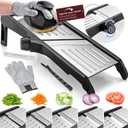 Gramercy Mandoline Food Slicer, Vegetable Cutter, Potato Slicer, Mandolin for Kitchen, Veggie Cutter, Cucumber Tool - Comes with One Pair Cut-Resistant Gloves