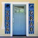 DAZONGE 2026 Graduation Decorations Blue, Congrats Grad Porch Banner for Any Schools or Grades 2026 Graduation Party Decorations
