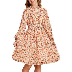 GRACE KARIN Girls' Spring Long Sleeve Dresses Kids Floral Winter Formal Dress Girl Casual Fancy Midi Clothes Size 6