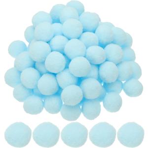 PATIKIL 1inch Pom Poms for Crafts, 500pcs Small Pompoms for Crafts Mini Puff Balls Bulk High Elasticity Fuzzy Balls for Hats Christmas Art DIY, Light Blue