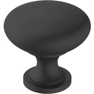 Amerock, Era 1-1/4 inch (32mm) Diameter Matte Black Cabinet Knob - 10 Pack