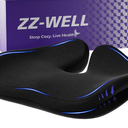 Seat Cushions for Office Chairs, Car Seat - Patented Coccyx Cushion for Tailbone Pain - Memory Foam Butt Cushion for Pressure Relief - Carry Handle & Non Slip Bottom (Black)