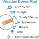 Dowel Rods Wood Sticks Wooden Dowel Rods - 7/16 x 36 Inch Unfinished Hardwood Sticks - for Crafts and DIYers - 10 Pieces by Woodpeckers
