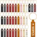 100 Pcs PU Leather Key Fob Kit, Blanks Rectangle Keychain with Rivets Ring Laser Engraving Key Chains for Making DIY Craft Stamping Craft (Multicolor)