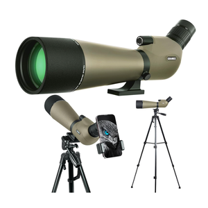25-75x80 Spotting Scope for Target Shooting with Upgraded Tripod Carrying Bag and Phone Adapter Spotter Scope for Bird Watching, Wildlife Viewing, Black