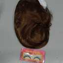RENERSHOW Short Brown Bob Wigs for Women Brown Mixed Blonde Synthetic Wig with Bangs Natural Looking Daily Party Wig