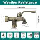 Outdoor Garden Water Faucet with Double Outlet, Outside Wall Mounted Garden Water Faucet with Two 3/4 Inch Brass Ball Valves, Rust & Frost-Proof Outdoor Spigot for Garden Hose (Female, Bronze)