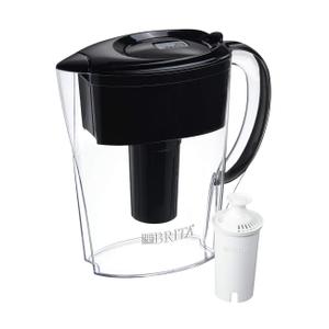 Brita Space Saver Water Filter Pitcher-Black-6 Cup