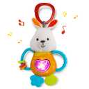 KiddoLab Easter Bunny Teething & Rattle Musical Toy for Infants and Babies - Light-up, Sensory Chew & Interactive Toy for Infants - Baby Basket Stuffer for 3 Months and Up