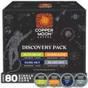 Copper Moon K-Cup Coffee Pods, Discovery Variety Pack, 80 Count | 20 Light Roast Bean Me Up, 20 Medium Roast Stargazer, 20 Dark Roast Dark Sky, 20 Strong Roast Blast Off, For K-Cup Brewers (EXP 05/07/28)
