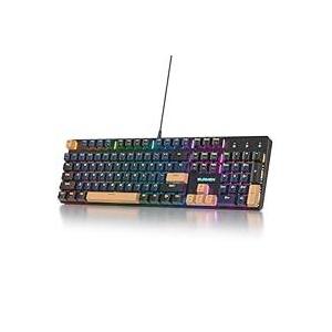 surmen Full Size Creamy Keyboard with Number Pad, 104 Keys RGB Wired Mechanical Gaming Keyboard Backlit with PBT Keycaps Linear Red Switch for Laptop Desktop PC Gamers(104 Blue Samurai B) surmen Full Size Creamy Keyboard with Number Pad, 104 Keys RGB Wired Mechanical Gaming Keyboard Backlit with PBT Keycaps Linear Red Switch for Laptop Desktop PC Gamers(104 Blue Samurai B)