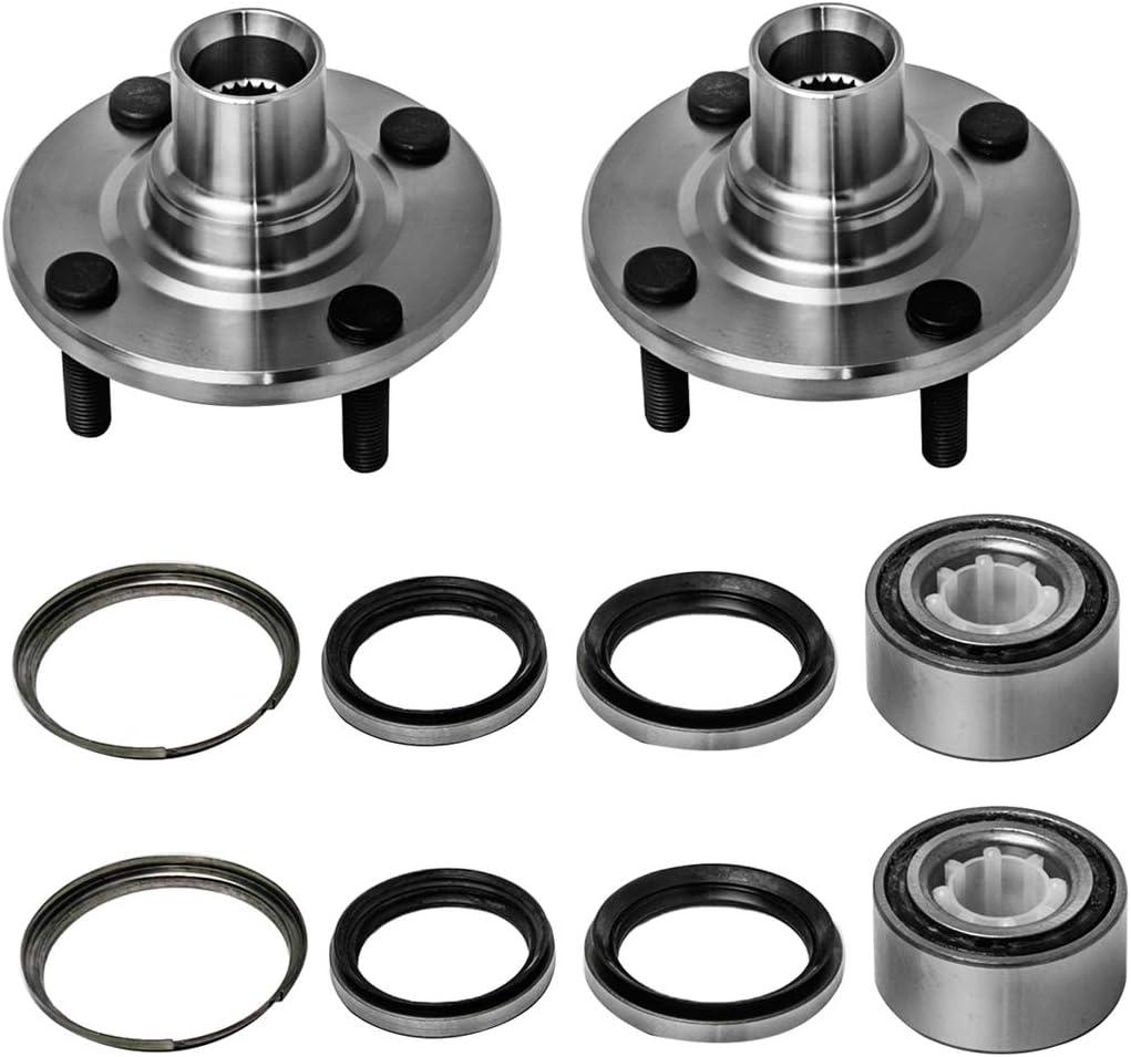 Front Wheel Hub and Bearing Assembly Left or Right Compatible Chevrolet Prizm Geo Prizm Toyota Corolla AUQDD 518507 x2 (Pair) [ 4 Lug Non-ABS Hub Repair Kit ]