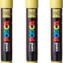 posca PC-1M Water-Based Paint Markers, Extra Fine Tip (0.7mm), Yellow, 3 Count