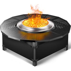 47.8 in with Oxford Cloth Safety Enclosure Fire Pit Surround Tabletop for Solo Stove Yukon, Bonfire & Tiki Fire Pits, 30.2 in Inner, Durable Tabletop, Safe & Spacious Outdoor Accessory.