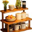 Wooden Mug Holder Countertop, Coffee Station Organizer, Counter Shelf for Tea Coffee Bar Accessories, Matcha Stand, Cup Display, Kitchen Condiment Storage Rack,3tier,11.81IN