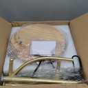 Gold Floor Lamp with Table and Shelves for Living Room Bedroom,Glass Standing Lamp with Remote Dimmable,Boho Brass Tall Lamp Vintage Farmhouse Arc Flower Floor Light Bohemian