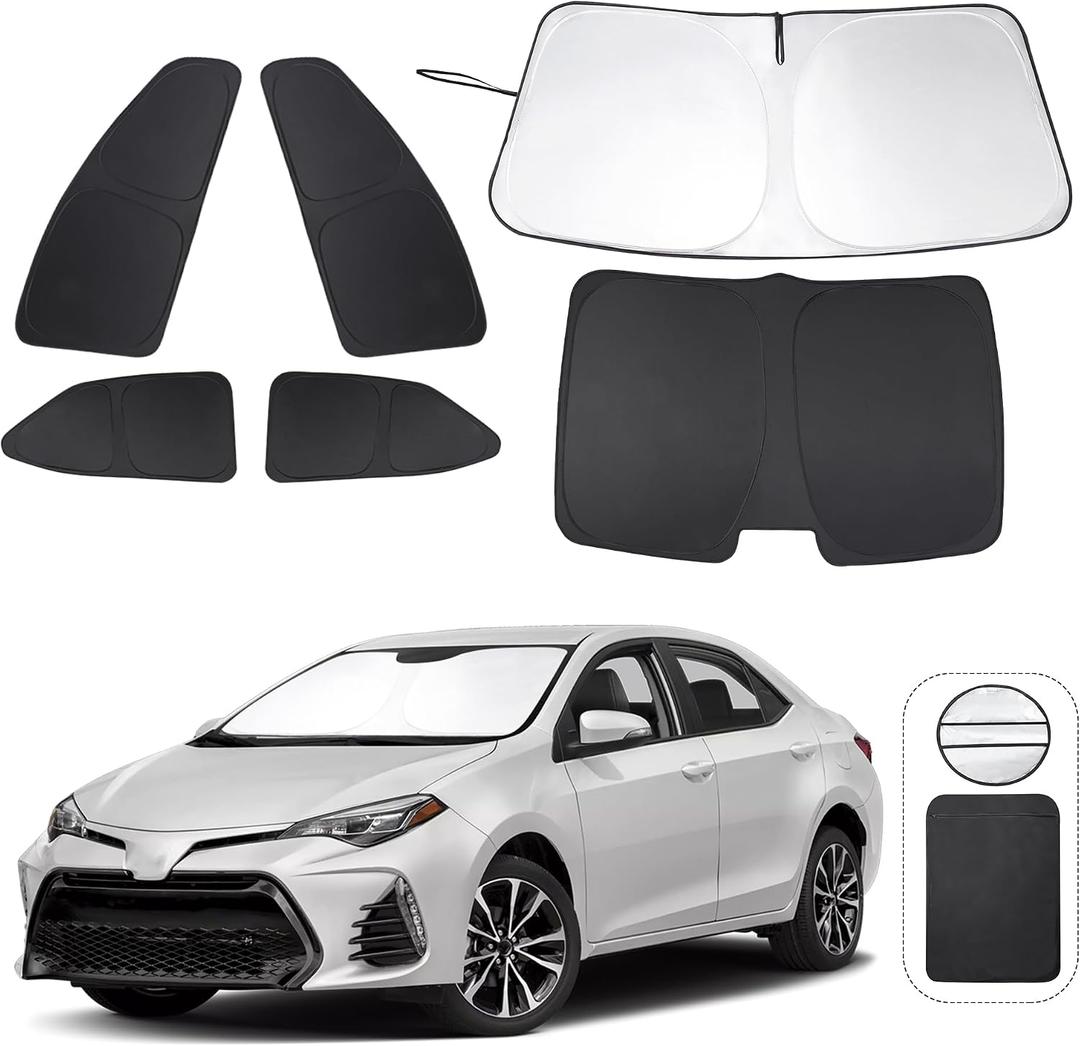 TINGLU Window Shades for Toyota Corolla 2014-2019 6PCS Accessories Car Side Full Windows Windshield Sun Shade Sun UV Rays & Privacy Protection for Camping Napping Relaxing