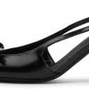 Mattiventon Slingback Heels for Women Kitten Heels Bow Ankle Strap Pointed Toe Heel Sexy Wedding Dress Party Pumps, Size 8.5