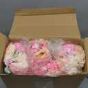 Tigeen 12 Bundles Peonies Artificial Flowers Faux Roses Silk Flowers Hydrangea Artificial Bouquet for Wedding Table Centerpiece Floral Vase Home Office Bridal Decor (Rose Red)