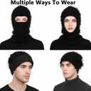 Distressed Balaclava Ski Mask Full Face Knitted Mask Balaclava Windproof Shiesty Ski Mask for Men Women for Cold Weather (Black)
