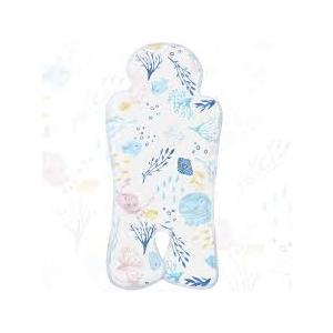 Pinkunn Gel Car Seat Baby Cooling Pad for Summer Breathable Stroller Cooler Pad Multifunctional Carseat Cooling Mat for Baby Child Dining Chair Safety Seat Stroller(Blue, White,Sea)
