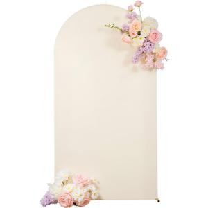 Beige Arch Backdrop Cover for Wedding, 6FT Beige Arch Cover Stretchy Backdrops, Double-Sided Arch Stand Covers for Wedding Ceremony, Baby Shower, Birthday Party Decoration