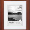 Gallery Solutions - 8"x10" Flat Walnut Frame - Rectangular Tabletop or Wall Mount - For 5"x7" Pictures - Premium Walnut Wood with Double White Mat - Versatile-Elegant For Home or Office Dcor - Traditional Photo Frame