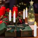 Christmas LED Window Candles with Remote Timer, 20 pcs Waterproof Battery Operated Xmas Tree Candles, Warm White LED Taper Candles for Holiday Wedding Home Chandelier Decor