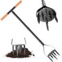 Garden Hand Tiller, 34.6 Inch Garden Claw Twist Tiller Cultivator, Garden Tools with 5.3 Inch Sharp Claw and Non-Slip Comfort Grip, Hand Tiller Garden Claw for Loosening Soil on Farms, Parks