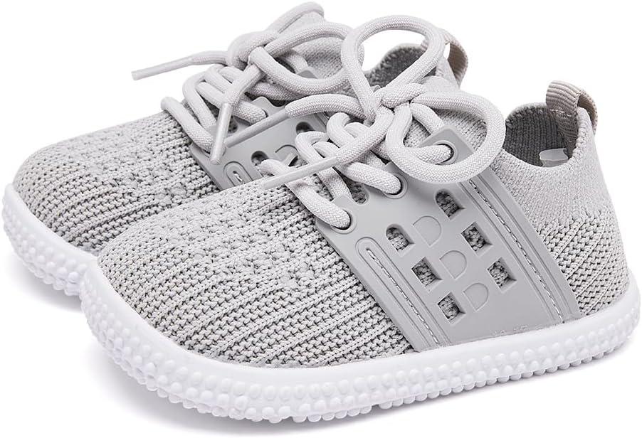 BMCiTYBM Baby First Walking Shoes Boys Girls Infant Sneakers Breathable 6 9 12 18 24 Months Grey Size 6-12 Months Infant (Gray)