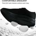 Men's Running Shoes Lightweight Cushioning Walking Tennis Sneakers (6.5, All Black)