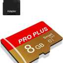 TF Card 8GB with Adapter, High Speed Memory Card, UHS-I C10 A1 Memory TF Card for Tablet/Mobile Phone/Camera/Car Audio/Game Console (8, GB)