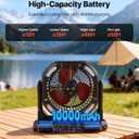 VEVOR Misting Fan, More than 2700RPM Motor Mister Fan, Mister Cooling Fans with 2.38 gal Water Tank, 10000mAh Battery, 4-Speed Wind & 5 Lighting Modes, Water Cooling Fans for Indoor, Outdoor, Patio