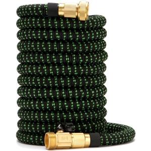 2024 Upgrade Expandable Garden Hose Water Hose with 10-Function High-Pressure Spray Nozzle, Heavy Duty Flexible Hose, 3/4" Solid Brass Fitting (US, 125ft)
