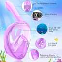Kids Snorkel Mask Full Face, Snorkeling Gear for Kids with Camera Mount, 180 Degree Panoramic View Snorkeling Set Anti-Fog Anti-Leak
