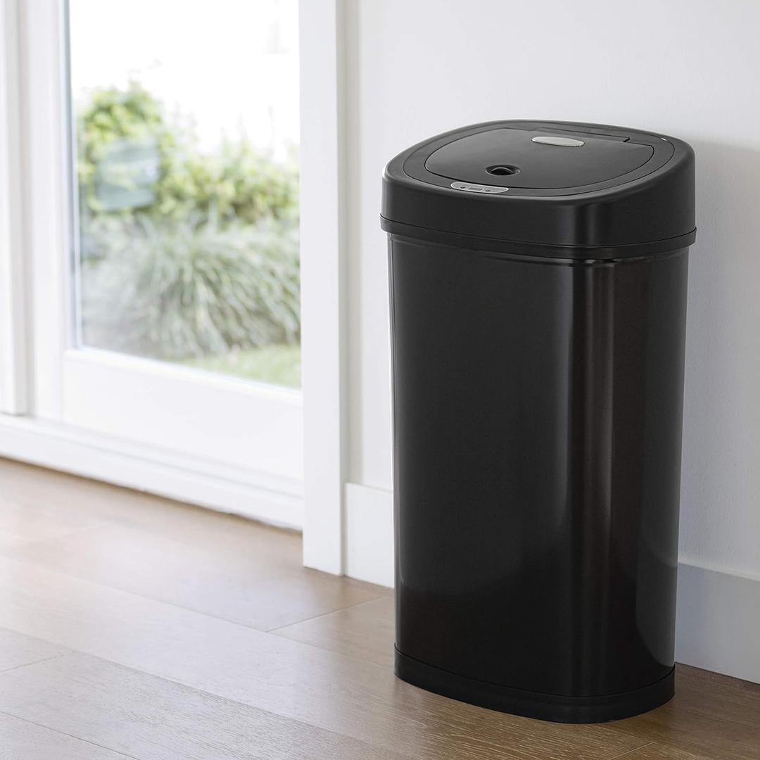 NINESTARS DZT-50-9BK The Original Automatic Motion Sensor Trash Can, 13.2 Gal. / 50 L., Black