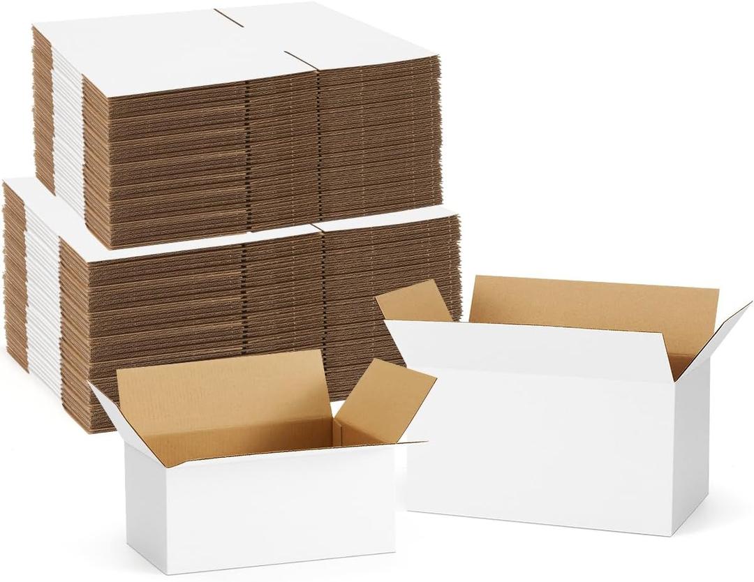 Assorted-Sizes-Shipping-Boxes-40-Pack: 9x6x4 & 11x6x6 Small-Shipping-Boxes-Mailers, White Corrugated-Cardboard-Boxes-for-Packing-Small-Business Mailing