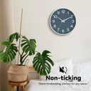 Roymnie Wall Clock 12 Inch Silent Wall Clocks Battery Operated- Modern Non Ticking Analog Clock Decorative for Living Room Bedroom Office Kitchen(Azure Blue)