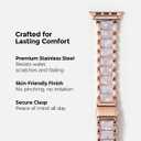 My Pretty Strap - Compatible Apple Watch Band Strap, Stainless Steel Fashion iWatch Replacement Strap- Easy Resizing, No Tool Needed, Fits Most Wrists- Series 1-11, SE and Ultra