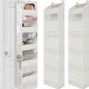 GRANNY SAYS Over the Door Organizer, 5-Shelf Behind the Door Storage with 8 Pockets and Clear Window, Anti Tilt 45lb Large Capacity Hanging Storage for Bedroom, Stuffed Animal, Beige, 2 Pack