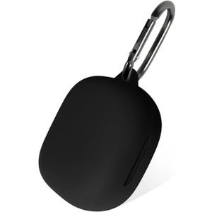 Geiomoo Silicone Case for SHOKZ OpenFit 2, Soft Flexible Scratch Resistant Protective Cover with Carabiner (Black)