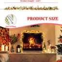 Quntis Christmas Garland with 20 Globe Lights, 2 Pack 5.7FT Artificial Red Berry Garland Christmas Decorations PineCones Bells, Lighted Garland for Mantel Door Fireplace Table Holiday Indoor Outdoor