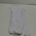 NADIA FRACA Women's Sexy Mesh Strapless Off Shoulder Y2k Bodycon Dress Backless Tube Draped Ruched Mini Dress, Medium