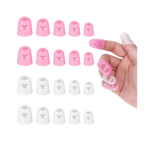 20 Pcs Rubber Finger Tip Guitar Fingertip Protectors Silicone Guitar Finger Guards Finger Grips for Sorting Paper Guitar Chord Presser Silicone Finger Protectors for Stringed Instruments, Sewing