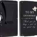 Awofer Aluminum Wallet for Groomsmen - Personalized Custom with Money Clip & Engraved Credit Card Holder - Black