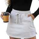 EARKOHA Womens Drawstring Skirt Summer High Waist Bodycon Short Pencil Skirt with Shorts Daily Going Out Outfits Gray M