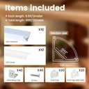 Muzata 10Pack 6.6FT/2M V Shape LED Channel Silver Aluminum LED Strip Diffuser Channel with Milky White Cover Frosted Corner Lighting Easy Installation V1SW WW 2M