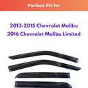 KPY Rain Guards Fit for 2013-2015 Chevrolet/Chevy Malibu, Out-Channel Window Visors Vent Wind Deflectors 4PC, Car Accessories for 2016 Malibu Limited