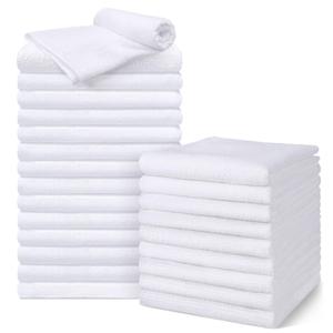 Salon Towels 22 Pack, Super Soft Microfiber Hand Towel, Highly Absorbent Hair-Drying Cloth for Gym, Bath, Spa Use and Home Beauty Care - White (16x29 inch)